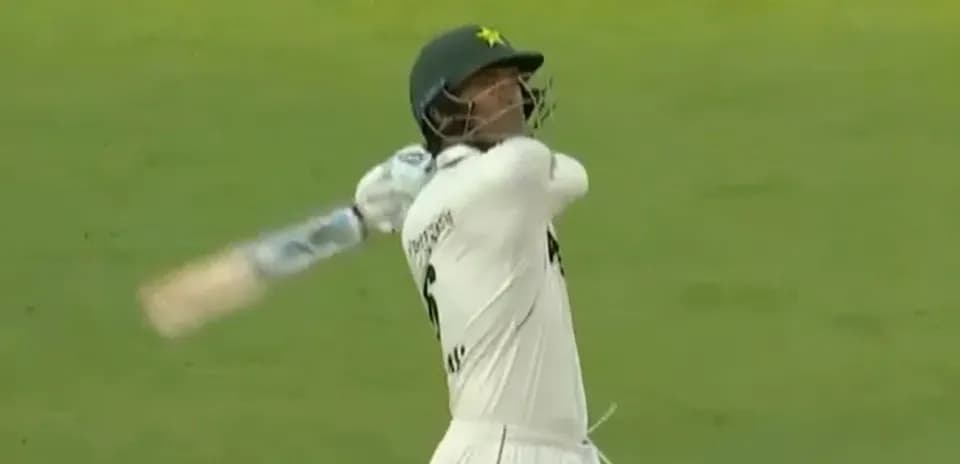 Batsman playing a shot during cricket match