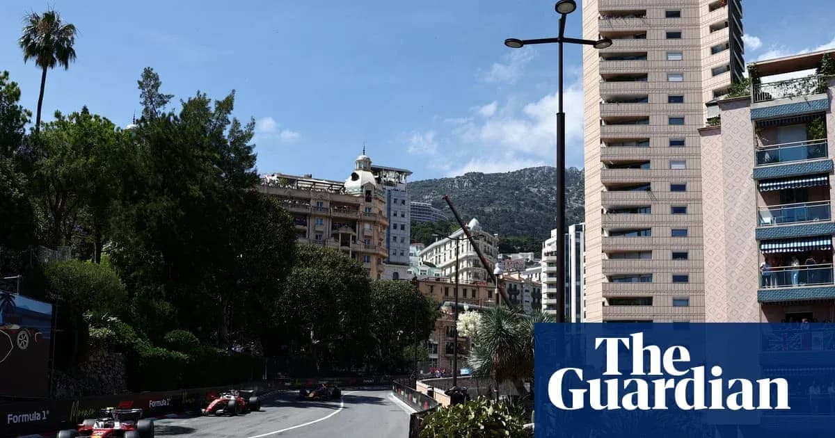 Formula 1 cars racing through Monaco street circuit