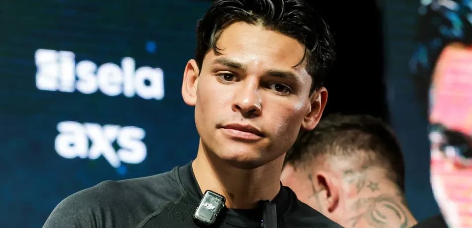 Boxer preparing for a match with microphone