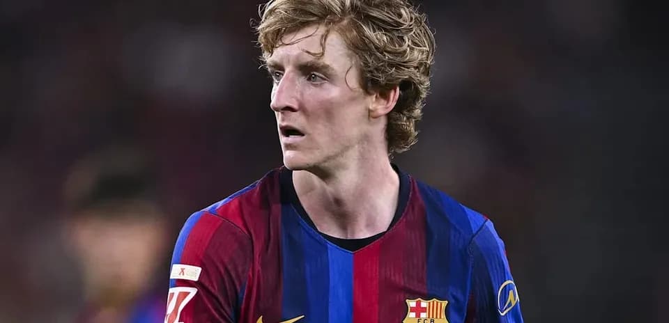 Player in Barcelona jersey during match action
