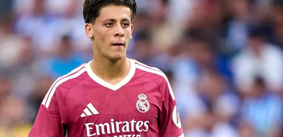 Young player in Real Madrid jersey during match