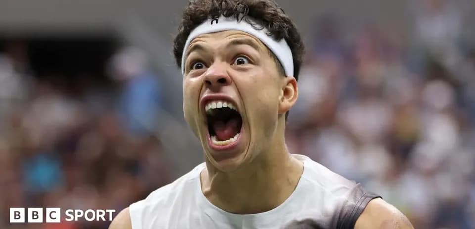 Tennis player celebrating during a match at US Open
