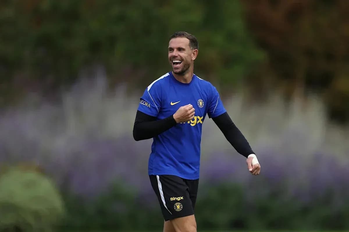 Player smiling during training session on field