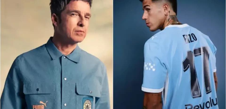 Man wearing Puma shirt and football player in jersey