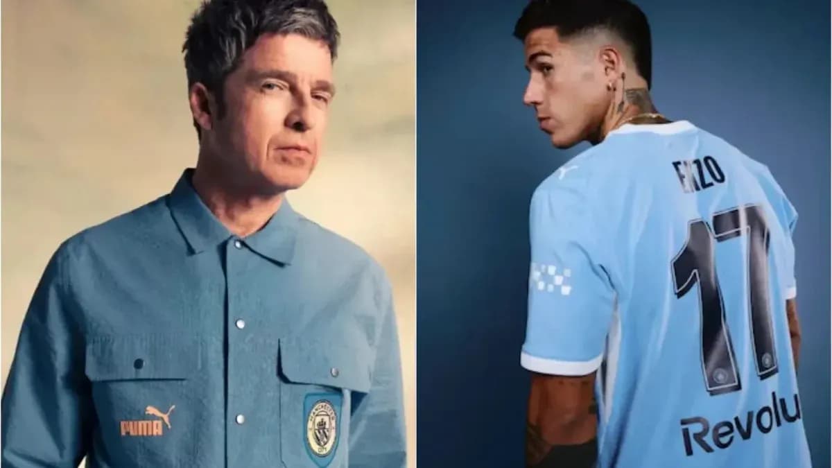 Man wearing Puma shirt and football player in jersey