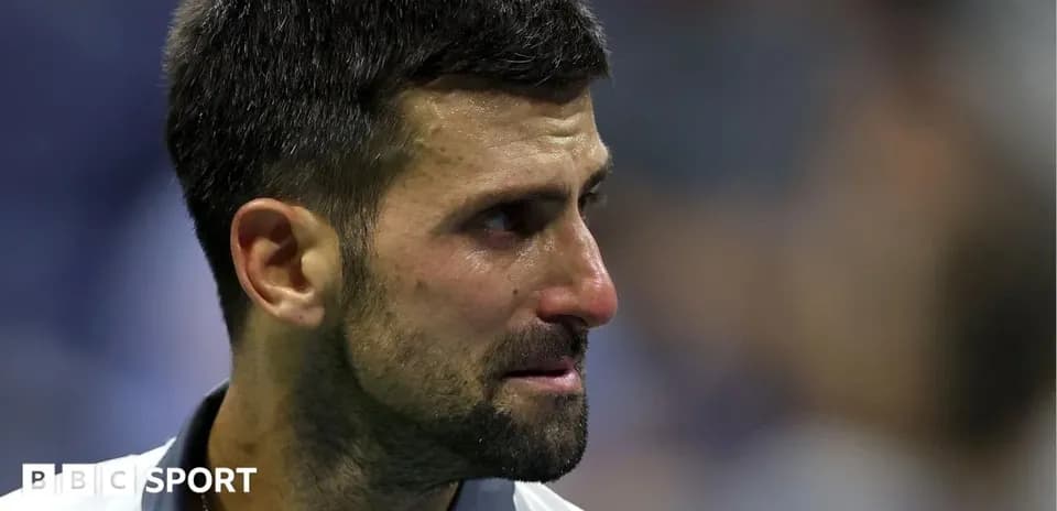 Tennis player with tears after a match