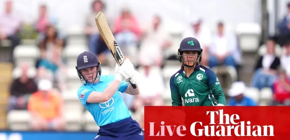England player batting against Ireland in cricket match