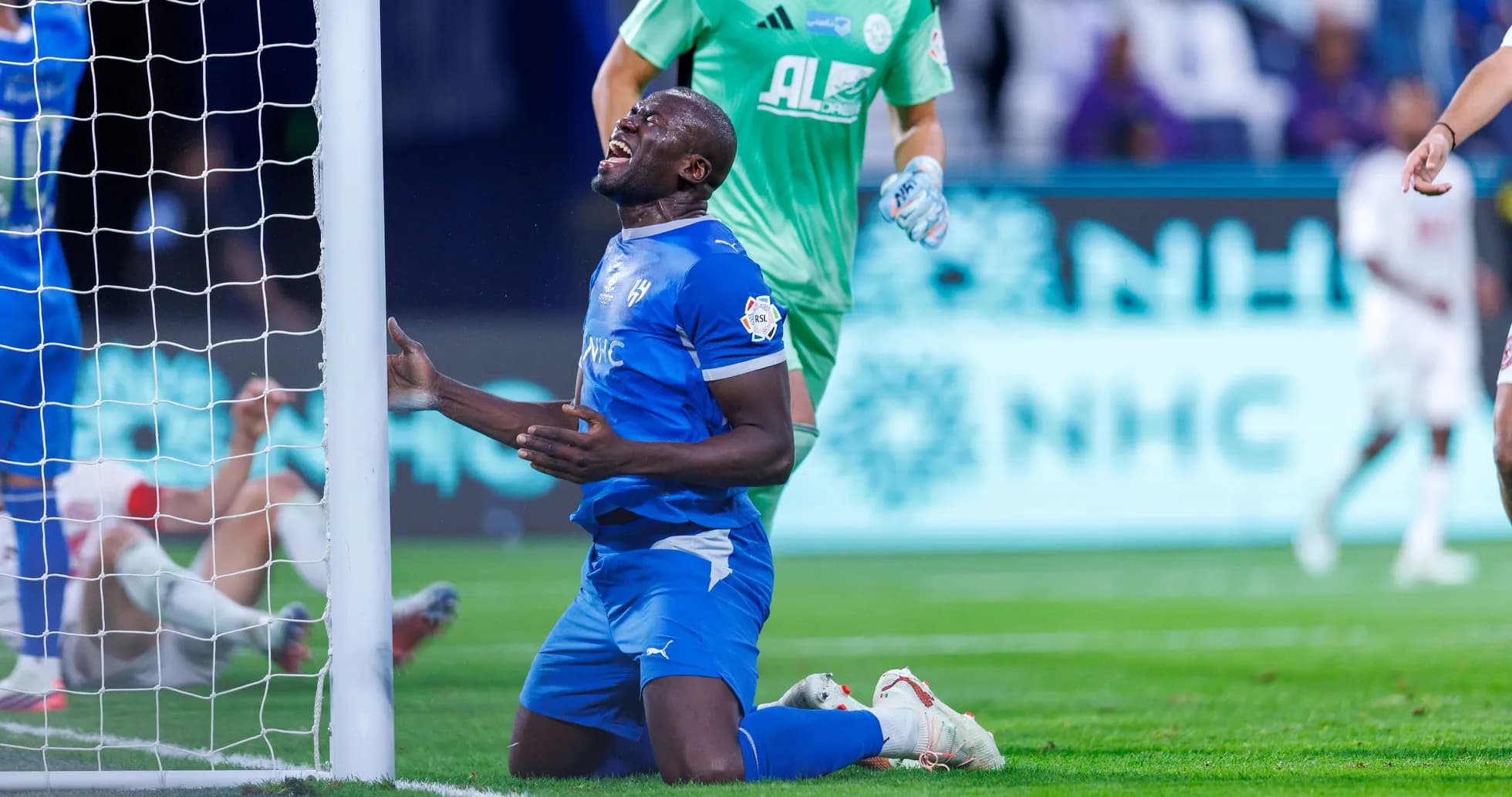 Player reacting after missing a scoring opportunity