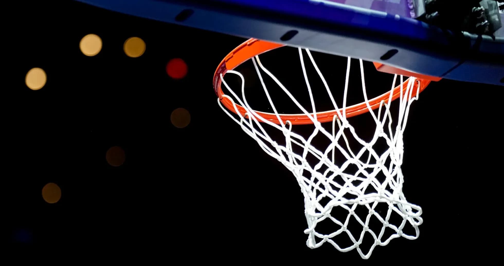 Close-up of basketball hoop and net