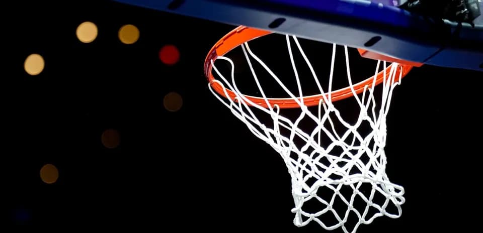 Close-up of basketball hoop and net