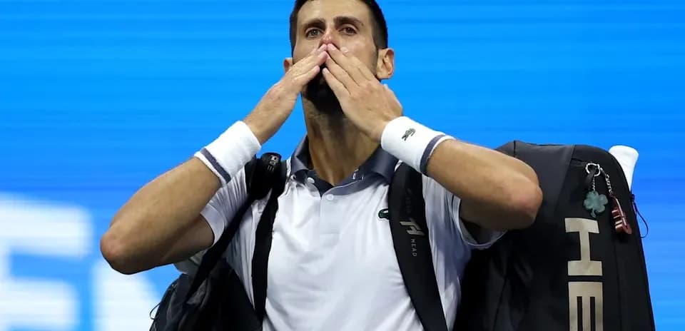 Novak Djokovic blowing kisses to the crowd