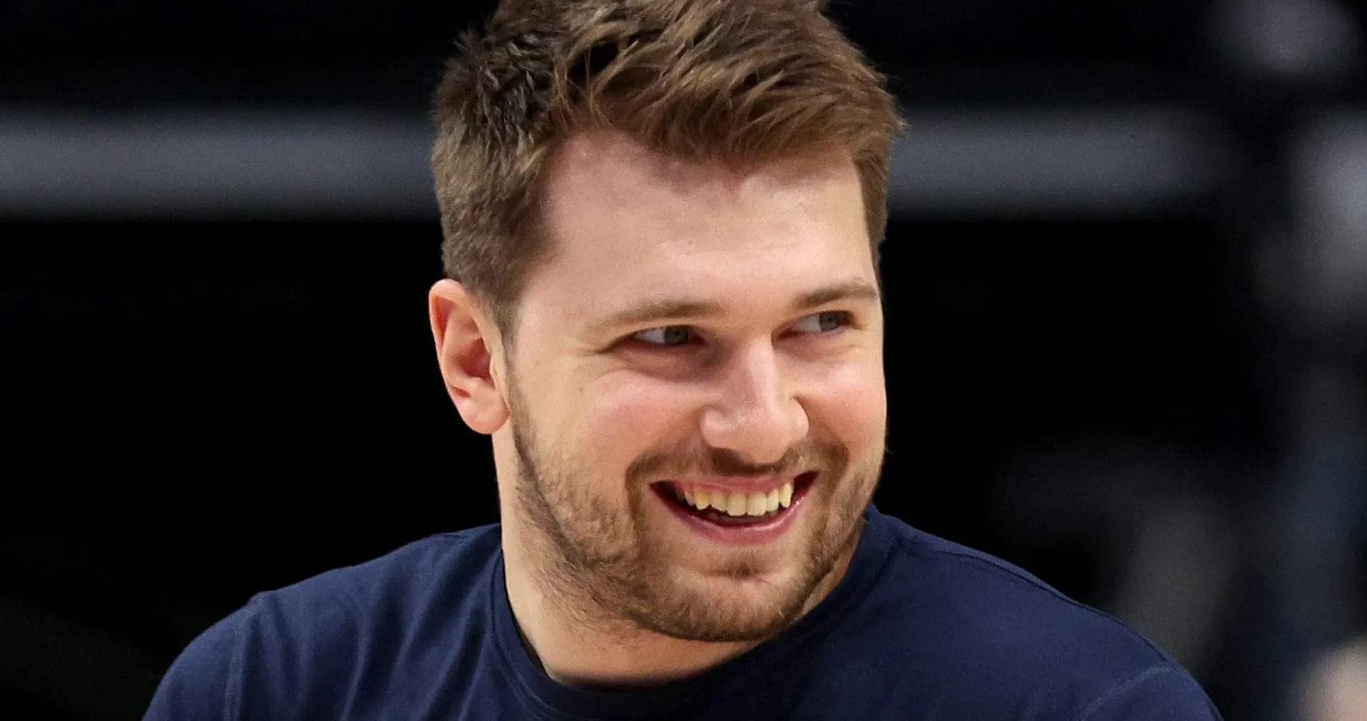 Player smiling during warm-up before game