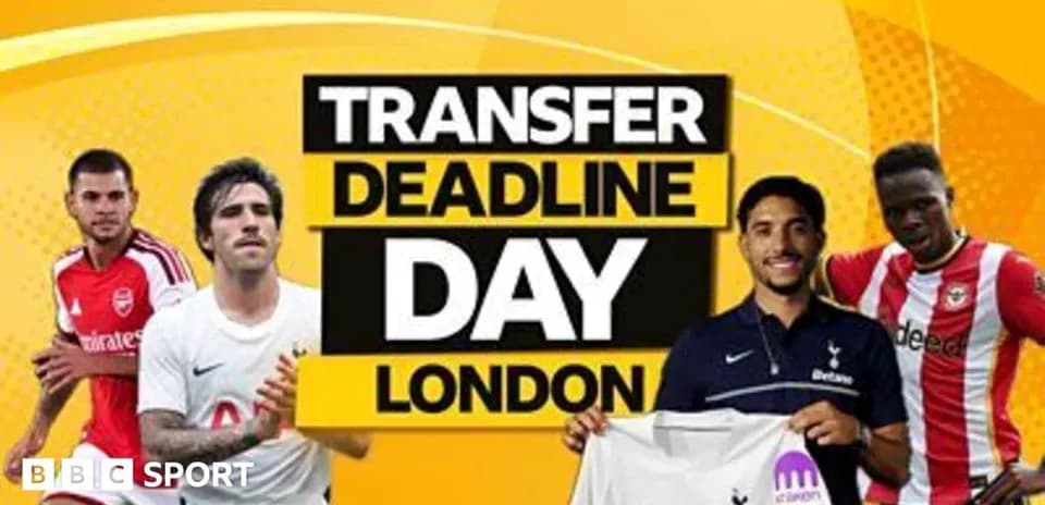 Graphic announcing Transfer Deadline Day in London