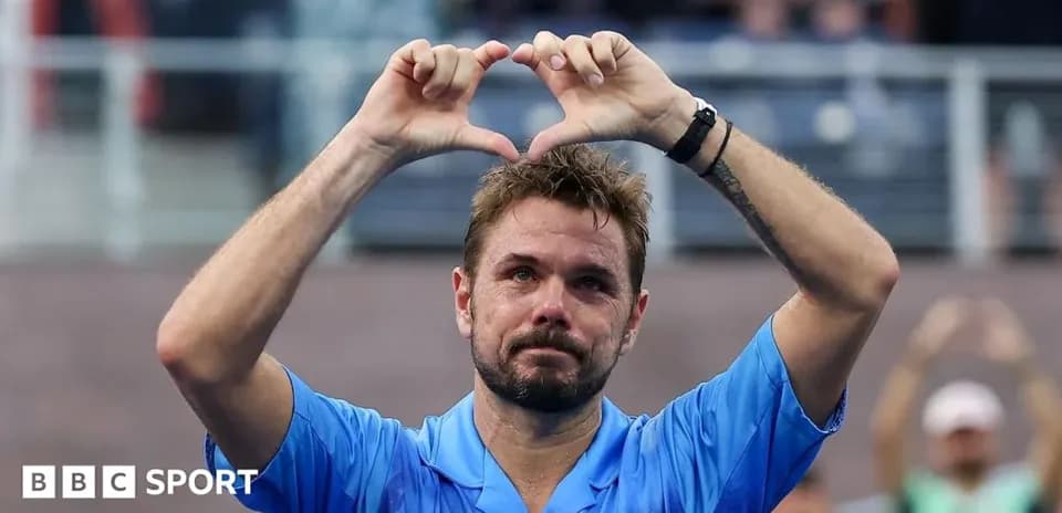 Player making heart gesture after match