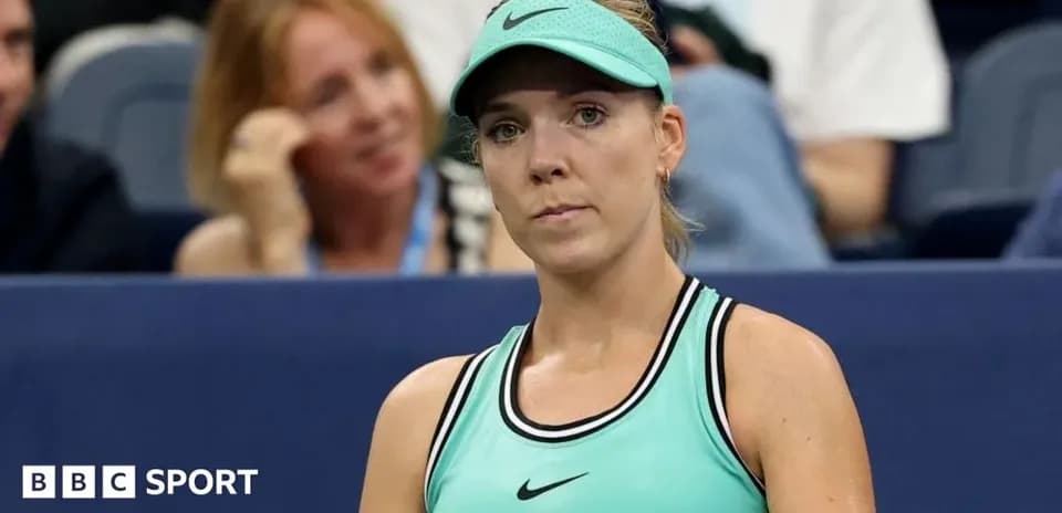 Female tennis player in a match at the US Open