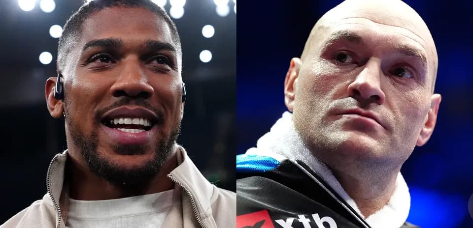 Anthony Joshua and Tyson Fury facing each other