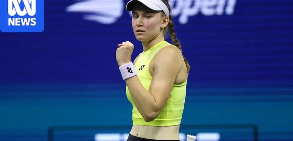 Tennis player celebrating during match at US Open