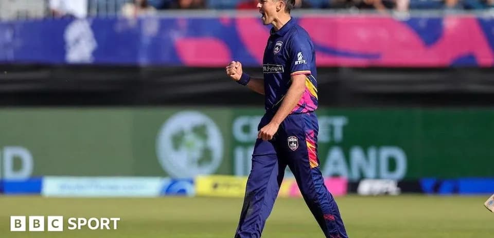 Cricketer celebrating after taking a wicket