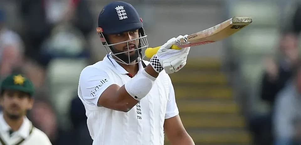 Batsman signaling after scoring during cricket match