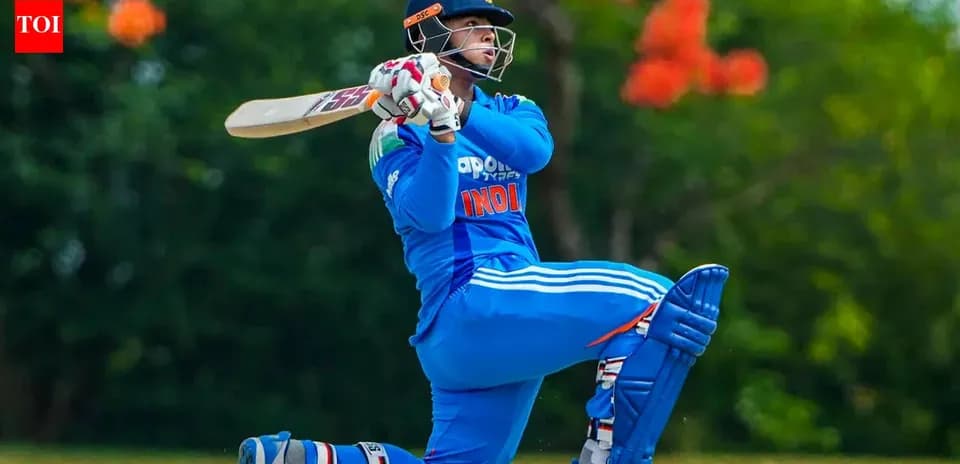 Batter playing a shot during cricket match