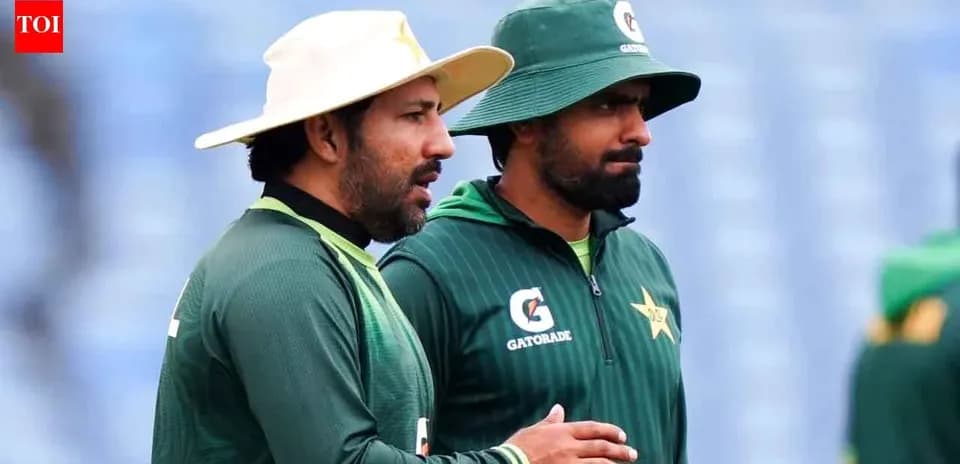 Two Pakistani cricket players during practice session