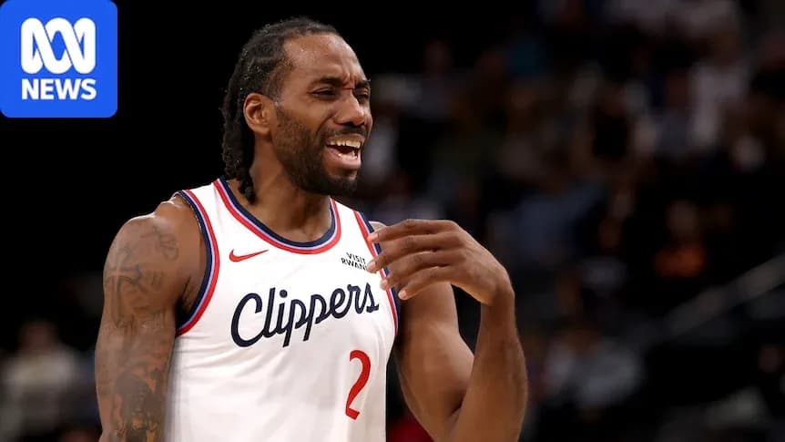 Kawhi Leonard reacting during a basketball game