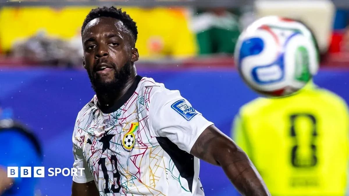Ghanaian player preparing to pass the ball