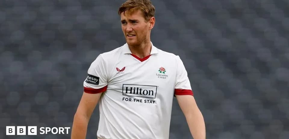 Cricketer in Lancashire Cricket uniform on field