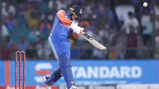 Batsman striking the ball during cricket match Batsman striking the ball during cricket match