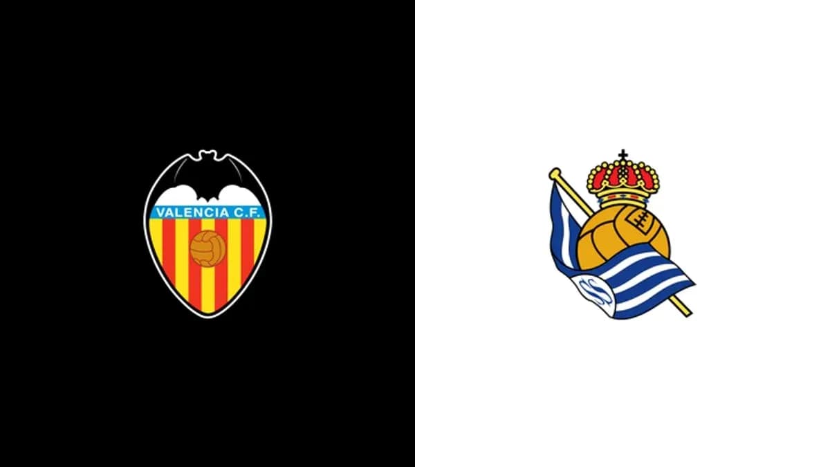 Logos of Valencia CF and Real Sociedad Logos of Valencia CF and Real Sociedad