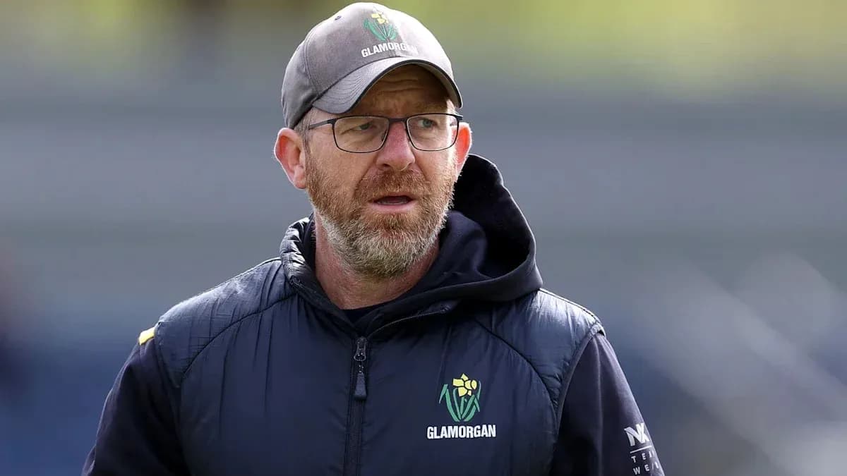 Glamorgan coach observing during training session Glamorgan coach observing during training session