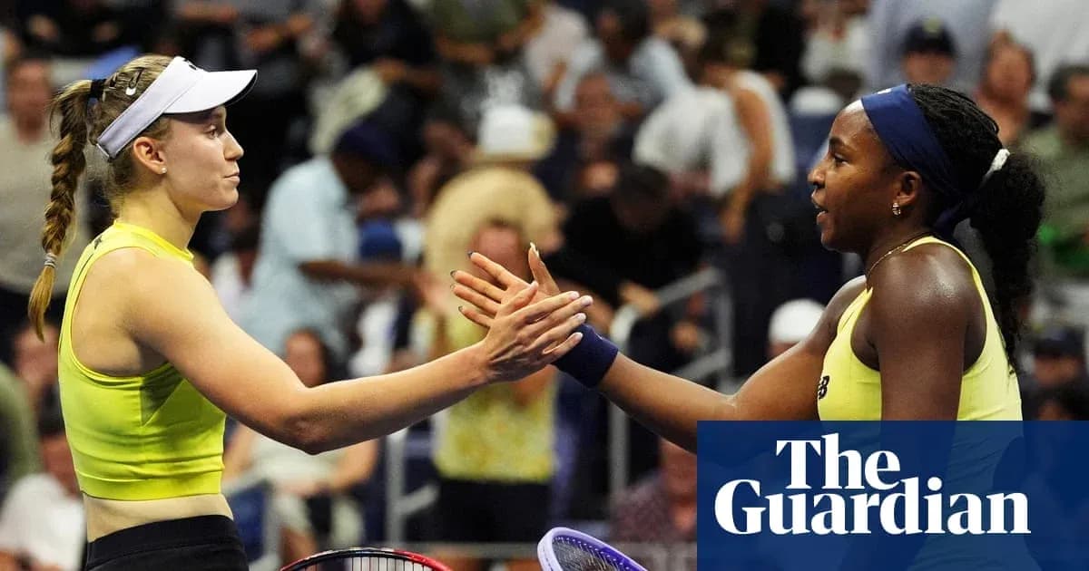 Two tennis players shaking hands after match Two tennis players shaking hands after match