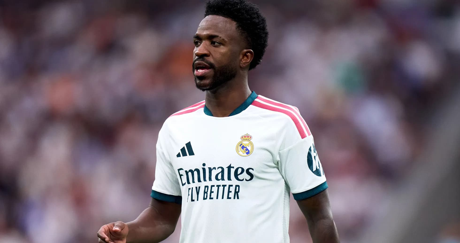 Player in Real Madrid kit during match action Player in Real Madrid kit during match action