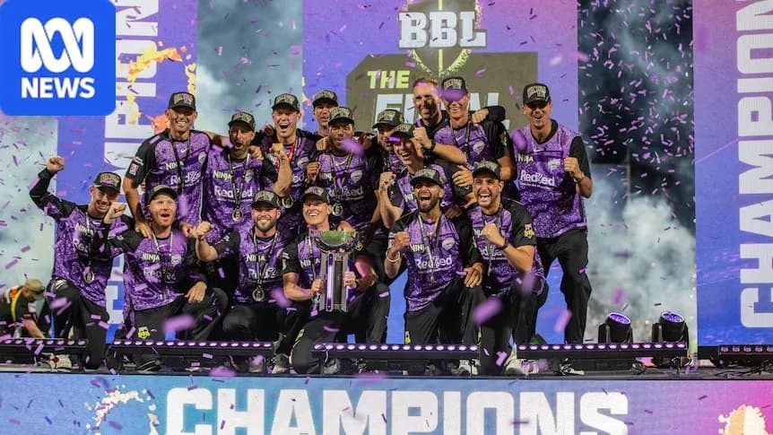 Winning team celebrating with trophy at BBL Finals Winning team celebrating with trophy at BBL Finals