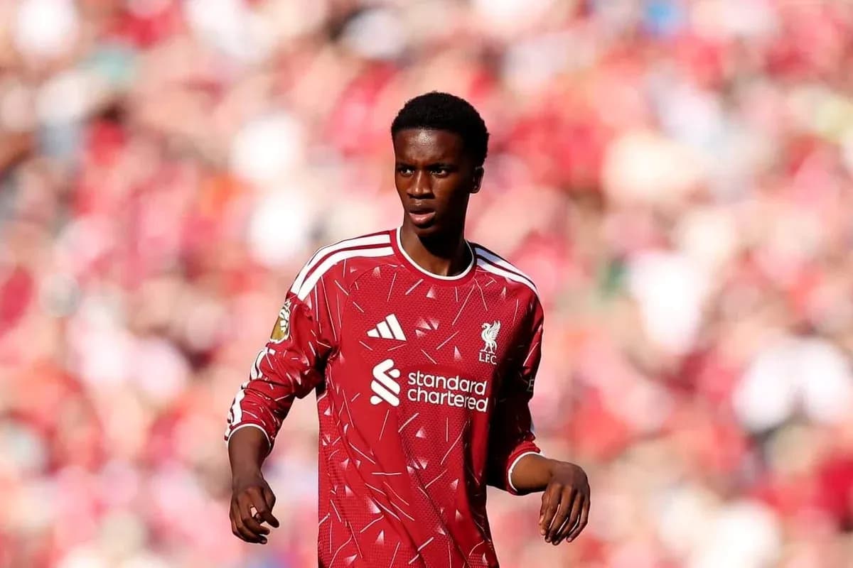 Player in Liverpool kit during match on field Player in Liverpool kit during match on field