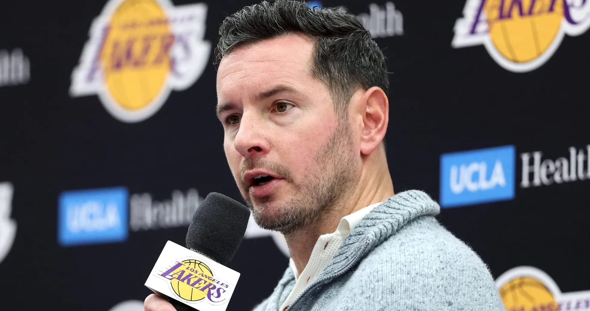 Speaker at Los Angeles Lakers press conference Speaker at Los Angeles Lakers press conference