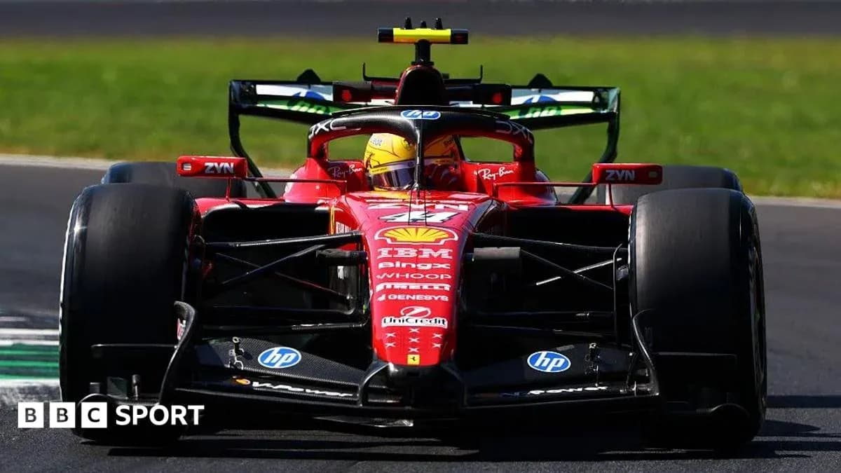 Ferrari Formula 1 car on track during session Ferrari Formula 1 car on track during session