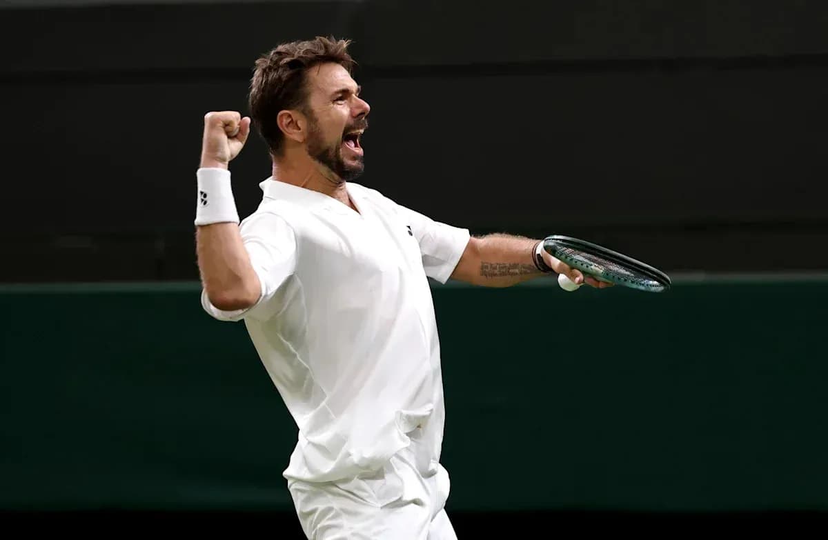 Tennis player celebrating a point on the court Tennis player celebrating a point on the court