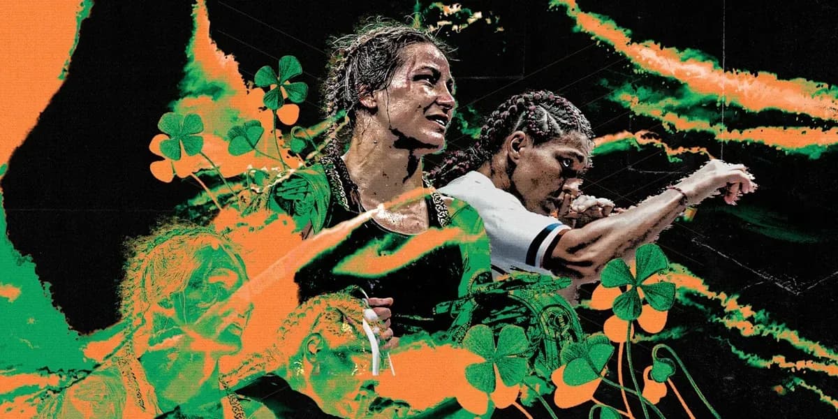 Two athletes with braids in a vibrant graphic design Two athletes with braids in a vibrant graphic design