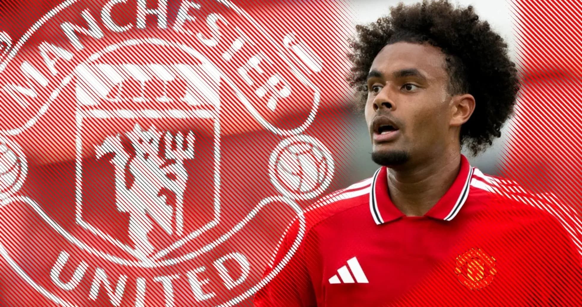 Player in Manchester United kit on field Player in Manchester United kit on field