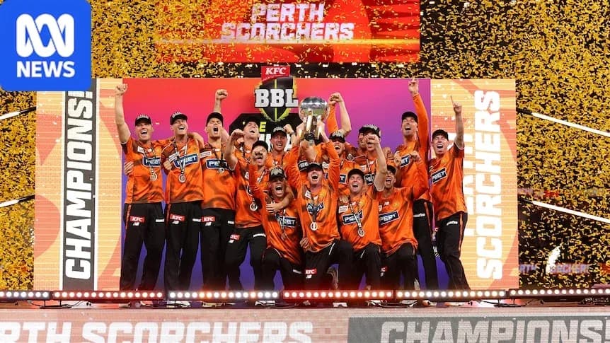 Perth Scorchers celebrating BBL championship victory Perth Scorchers celebrating BBL championship victory