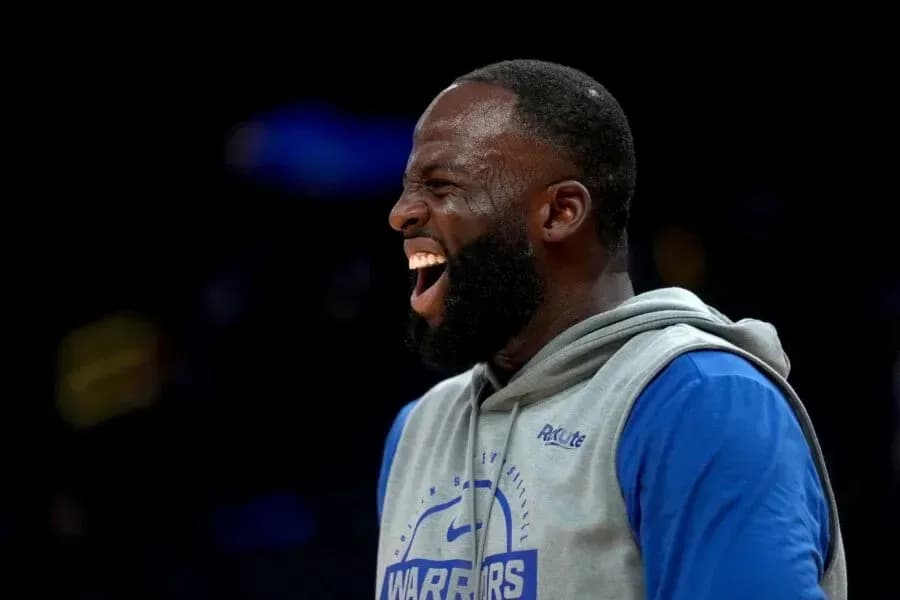 Player laughing during warm-up on the court Player laughing during warm-up on the court