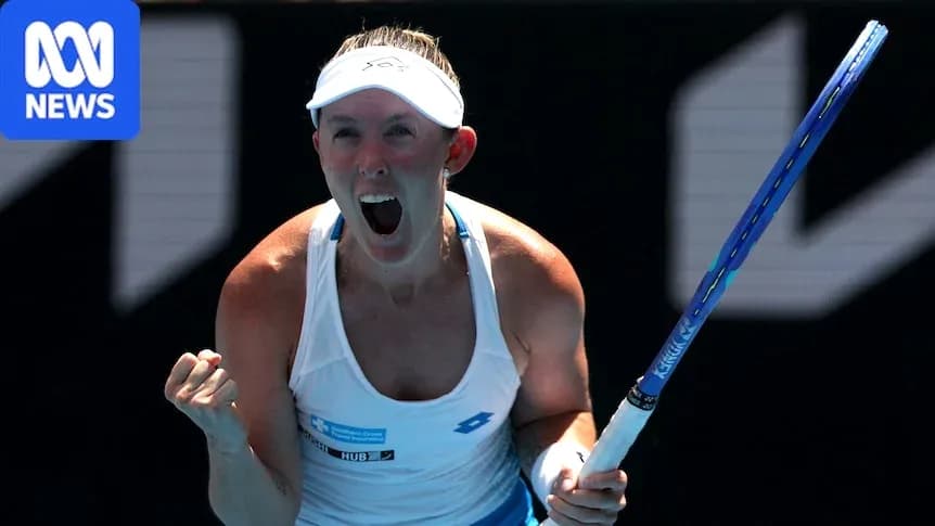 Tennis player celebrating after winning a point Tennis player celebrating after winning a point