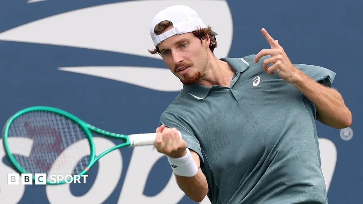 Tennis player hitting a forehand shot on court Tennis player hitting a forehand shot on court