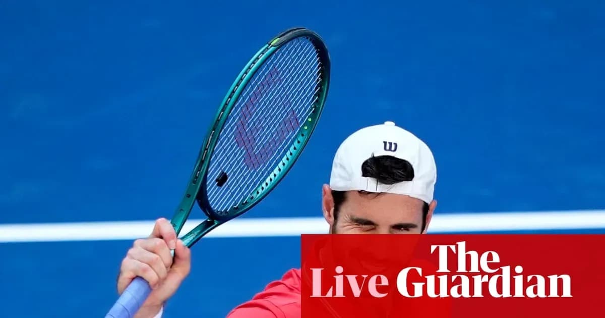 Tennis player celebrating with racket on court Tennis player celebrating with racket on court
