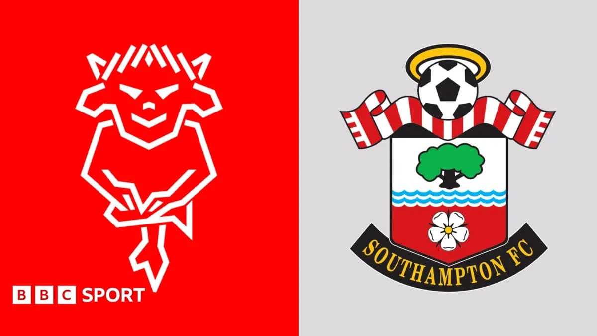 Logos of two football teams on contrasting backgrounds Logos of two football teams on contrasting backgrounds