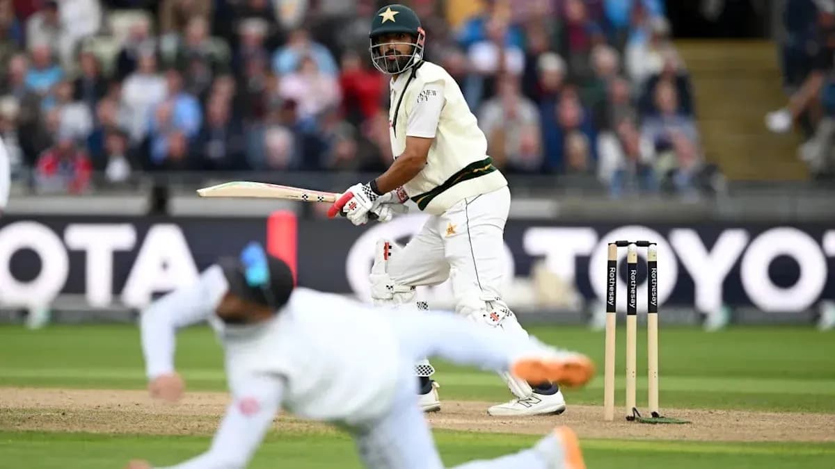 Batsman playing a shot during a cricket match Batsman playing a shot during a cricket match