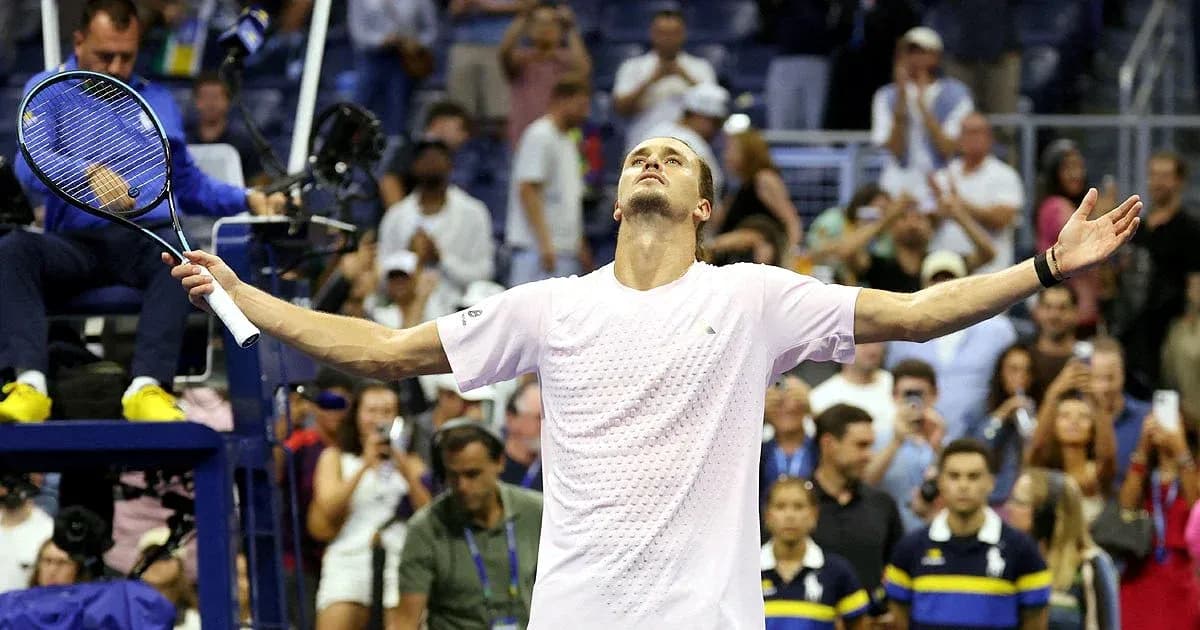 Player celebrating victory at tennis match Player celebrating victory at tennis match