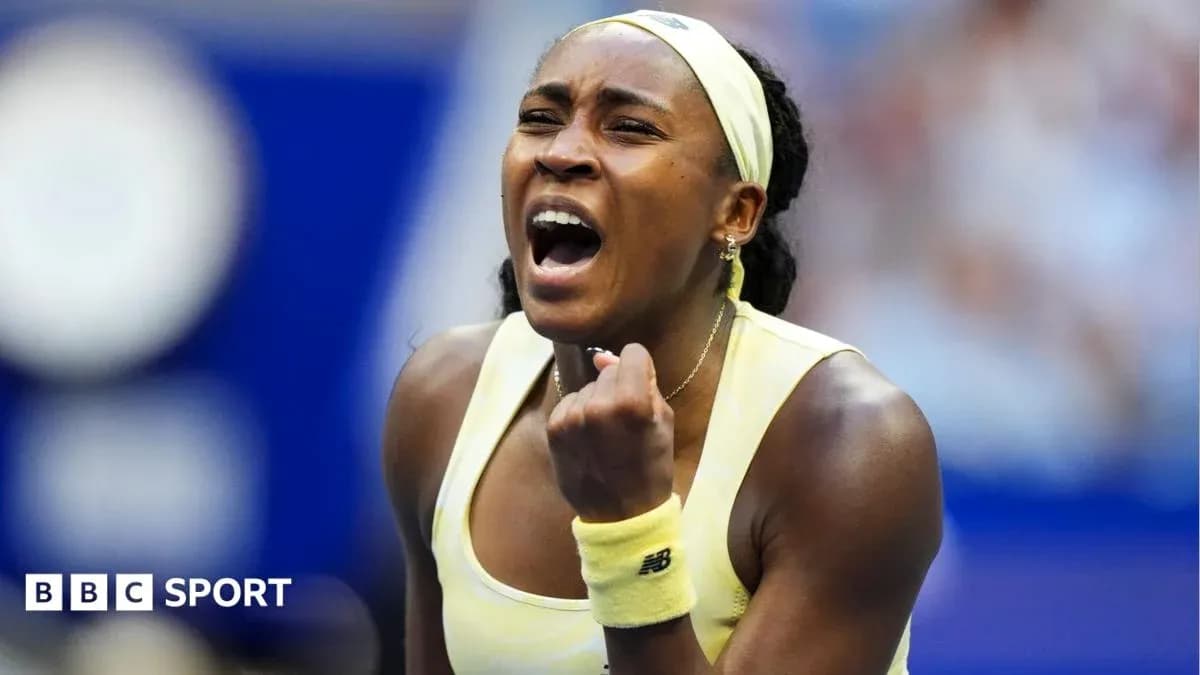 Tennis player celebrating during a match Tennis player celebrating during a match