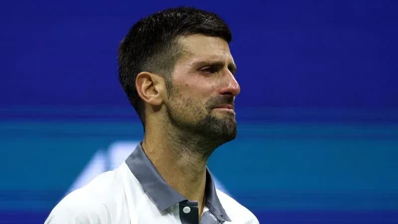 Tennis player with tears after match conclusion Tennis player with tears after match conclusion